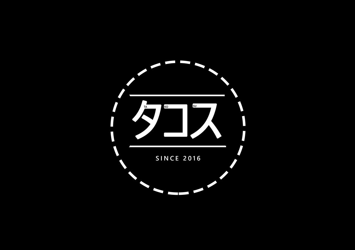 Logo de la team takosu en fond noir texte blanc bordure blanc